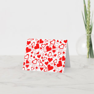 Red Hearts on White