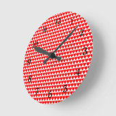 Red Hearts on White Clock Runde Wanduhr (Winkel)
