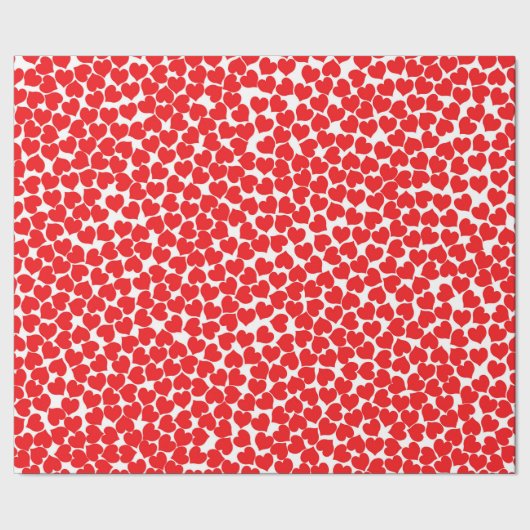 Red Hearts on White Geschenkpapier (Saum)