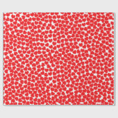 Red Hearts on White Geschenkpapier (Flach)