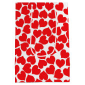 Red Hearts on White Mittlere Geschenktüte (Rückseite)