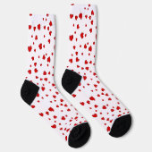 Red Hearts on White Socken (Rechts)