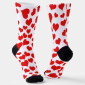 Red Hearts on White Socken (Gewinkelt)