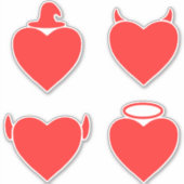 Red Hearts Pack Engel, Devil, Elf und Zauberer Aufkleber (Vorderseite)