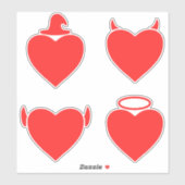 Red Hearts Pack Engel, Devil, Elf und Zauberer Aufkleber (Blatt)