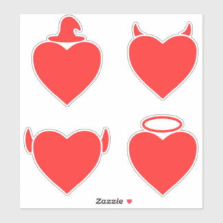 Red Hearts Pack Engel, Devil, Elf und Zauberer Aufkleber