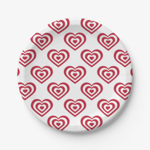 Red Hearts Pappteller