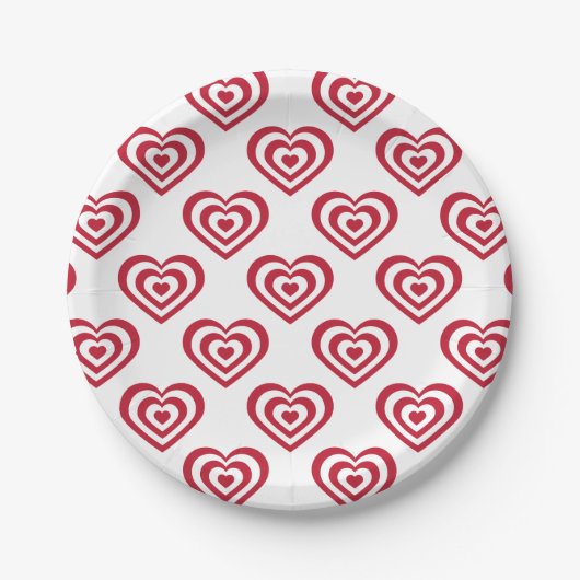 Red Hearts Pappteller (Vorderseite)