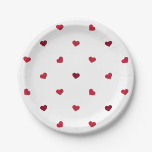 Red Hearts Pappteller