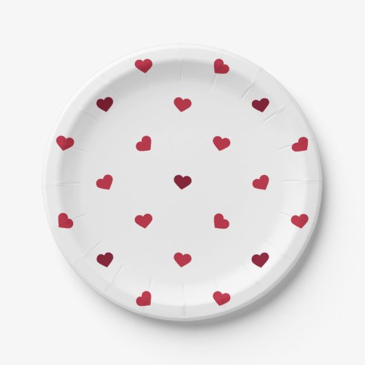 Red Hearts Pappteller (Vorderseite)