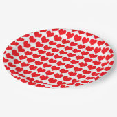 Red Hearts Pappteller (Schrägansicht)