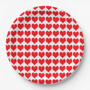 Red Hearts Pappteller