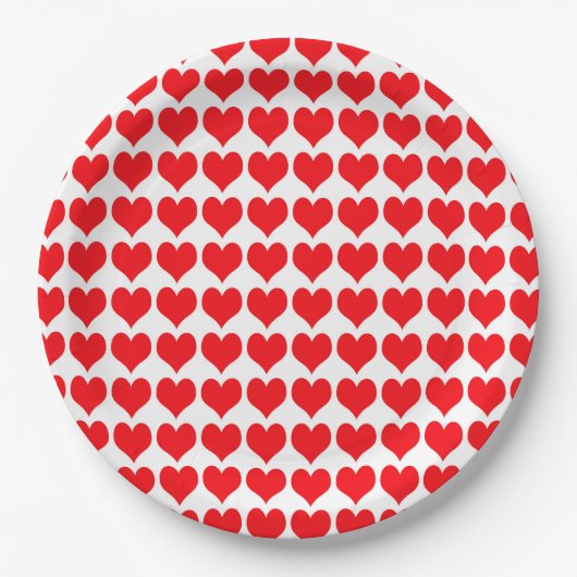 Red Hearts Pappteller (Vorderseite)
