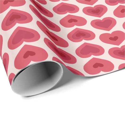 Red Hearts Pattern – Christmas & Valentine’s Day D Geschenkpapier (Rolleneckpunkt)