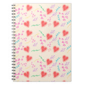 Red Hearts pattern Spiral Foto Notebook Notizblock (Vorderseite)