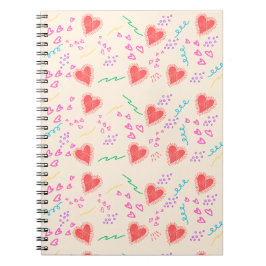 Red Hearts pattern Spiral Foto Notebook Notizblock