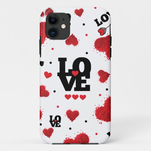 Red Hearts Pattern Valentine's Day Case-Mate iPhone Hülle (Rückseite)