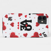 Red Hearts Pattern Valentine's Day Case-Mate iPhone Hülle (Rückseite (Horizontal))