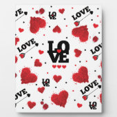 Red Hearts Pattern Valentine's Day Fotoplatte (Vorderseite)