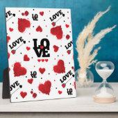 Red Hearts Pattern Valentine's Day Fotoplatte (Seite)