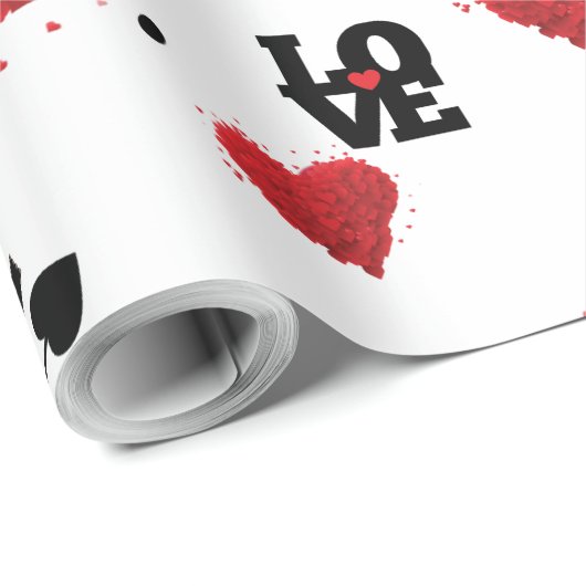 Red Hearts Pattern Valentine's Day Geschenkpapier (Rolleneckpunkt)