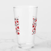 Red Hearts Pattern Valentine's Day Glas (Links)