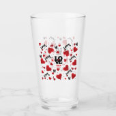 Red Hearts Pattern Valentine's Day Glas (Vorderseite)