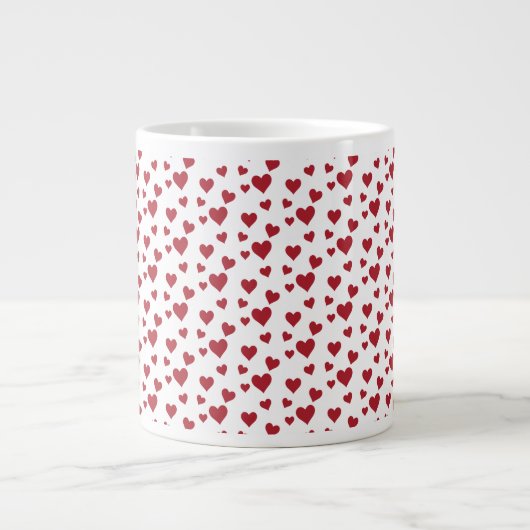 Red Hearts Pattern Valentine's Day Jumbo-Tasse (Vorderseite)