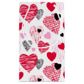 Red Hearts Pattern Valentine's Day Kleine Geschenktüte (Rückseite)