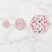 Red Hearts Pattern Valentine's Day Konfetti (Vorderseiten)