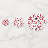 Red Hearts Pattern Valentine's Day Konfetti (Rückseiten)