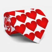 Red Hearts Pattern Valentine's Day Krawatte (Gerollt)