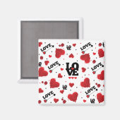 Red Hearts Pattern Valentine's Day Magnet (Vorderseite/Rückseite)