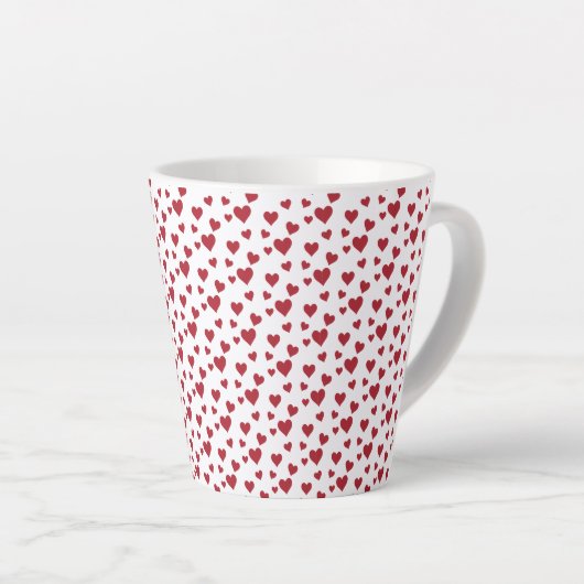 Red Hearts Pattern Valentine's Day Milchtasse (Rechte Ecke)