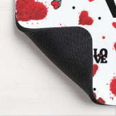 Red Hearts Pattern Valentine's Day Mousepad (Ecke)