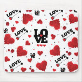 Red Hearts Pattern Valentine's Day Mousepad (Vorne)
