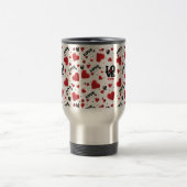 Red Hearts Pattern Valentine's Day Reisebecher (Mittel)