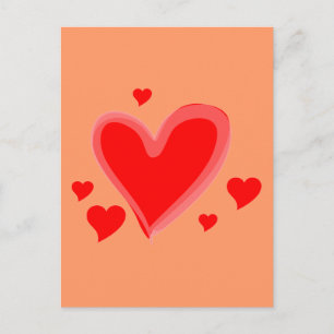 Red Hearts Peace Liebe Destiny Postkarte