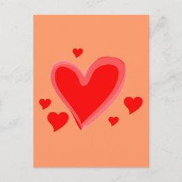 Red Hearts Peace Liebe Destiny Postkarte