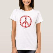 Red Hearts Peace Sign T - Shirt (Vorderseite)