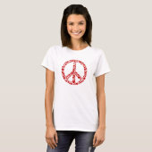 Red Hearts Peace Sign T - Shirt (Vorne ganz)