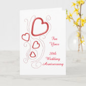 Red Hearts Personalisiert 20. Hochzeitstag Karte (Gelbe Blume)