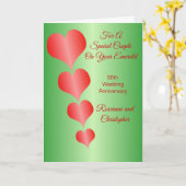Red Hearts Personalisiert 55. Hochzeitstag Karte (Gelbe Blume)