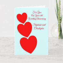 Red Hearts Personalisiert 6. Hochzeitstag