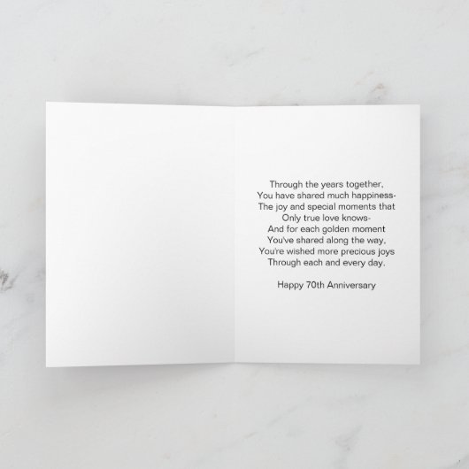 Red Hearts Personalisiert 70. Hochzeitstag Karte (Innenseite)