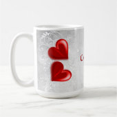 Red Hearts Personalisiert Coffee Tasse (Links)