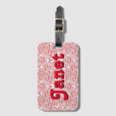 Red Hearts Personalisiert Gepäckanhänger (Vorderseite Vertikal)