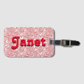Red Hearts Personalisiert Gepäckanhänger (Vorderseite (Horizontal))