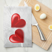 Red Hearts Personalisiert Kitchtuch Geschirrtuch (Viertel Falte)