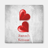 Red Hearts Personalisiert Magnet (Vorne)